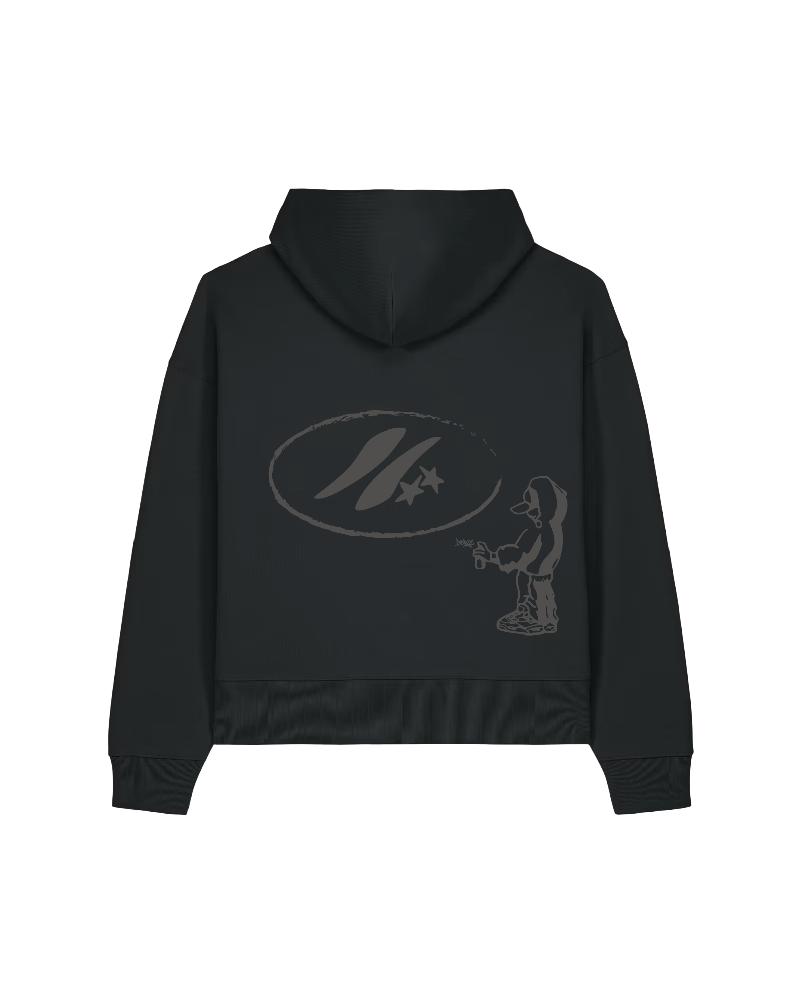 Raw Trace Hoodie-BLACK